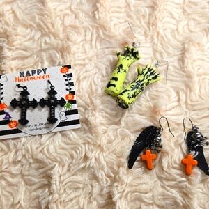Halloween Earrings Set - Black and Orange